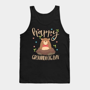 Happy Groundhog Day Funny Groundhog Clipart Gift Tank Top